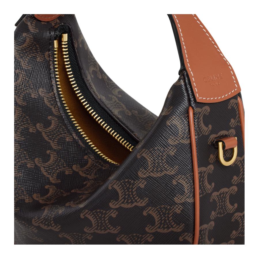 Celine Logo Print Leather Tote Bag Women Handbags Brown 120722FQM-04LU