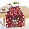 Festive Reindeer Pine Printed Table Runner Heatproof Linen Fabric Tablecloth for Home Decoration