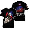 3D Printed Haitian Flag Pattern T-shirt For Men Haiti National Emblem Short Sleeves T Shirts New In Men's Crew Neck Tee Shirt