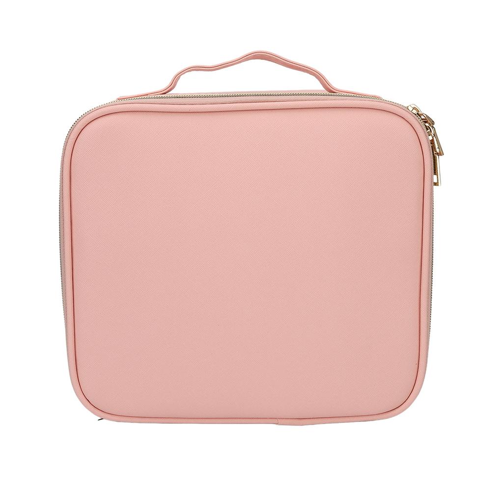 Travel Makeup Case with Large Lighted Mirror 3 Colors LED Brightness Portable Cosmetic Train Case