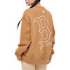MLB Boston Red Sox Crew Neck Pullover Comfortable Long Sleeve Sweatshirt Unisex Sweatshirt Dark-Beige 3AMTB9744-43BGD