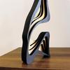 Minimalist 3D Abstract Sculpture Artistic Abstract Wooden Statue Wood Carving  Indoor Decoration