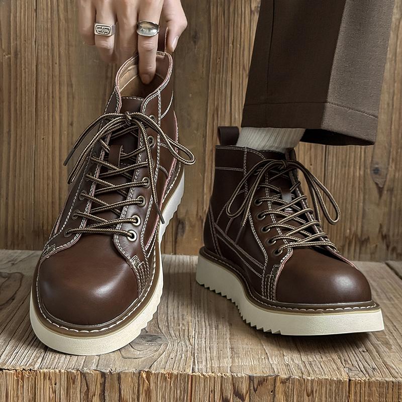 Fashion High top men's shoes Designer's luxury minimalist style Party Leisure Business Office Autumn and winter shoes outdoor Lace up