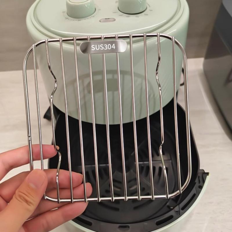 304 Stainless Steel Air Fryer Oil Drain Rack, Heat Resistant & Easy To Clean, Perfect For Home Kitchen Grilling Baking Roasting