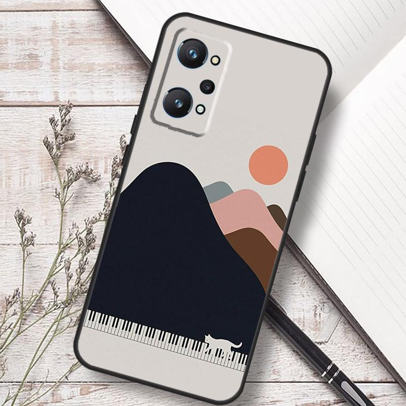 Cat Mount Fuji Japan Wave Landscape For Realme 12 13 10 11 14 Pro Plus GT 6T 6 5 GT7 Pro C61 C55 C53 C51 C21Y C25S C75 C67 Case
