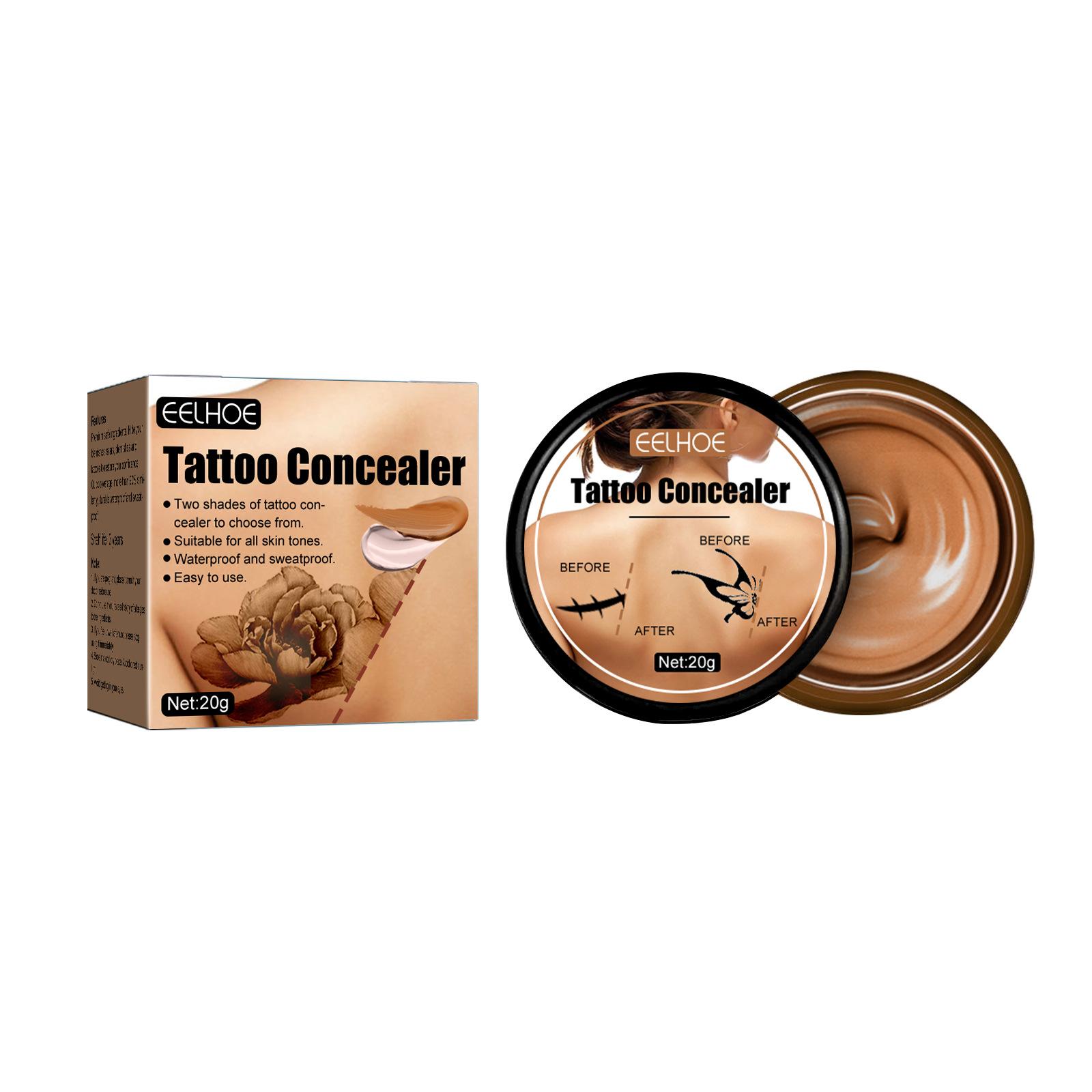 

EELHOE Full Skin Concealer Foundation Cream Face Professional Blemish Cover Dark Spot Tattoo Contour Makeup Liquid Concealer Cosmetic dark color 20g