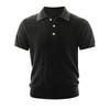 Men Business Casual Cable Knit Short Sleeve Collared Polo Shirt
