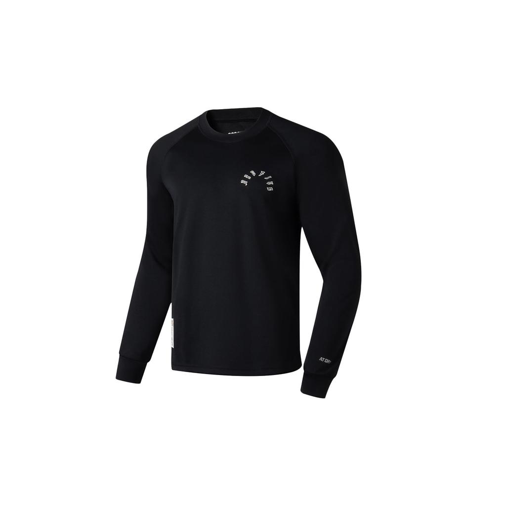 Li Ning Badfive Ensfarget Rundhals Pullover T-skjorte Unisex Topper Svart ATLT021-2
