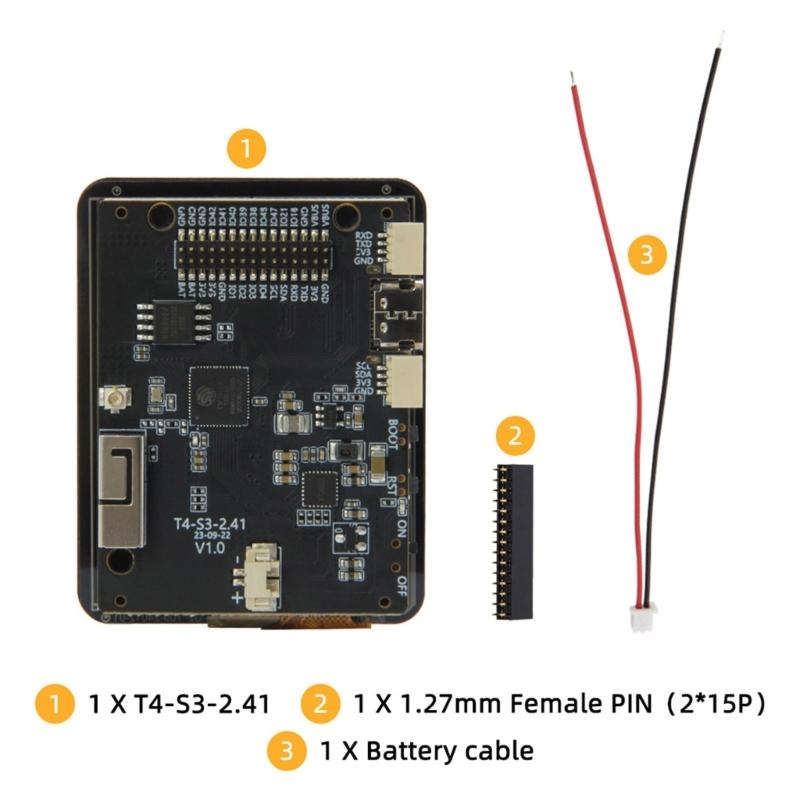 T4-S3 ESP32S3 2,41 Zoll AMOLED Touch Display Entwicklungsboard Bildschirm LX7 Mikroprozessor WIFI Bluetoothkompatibel5