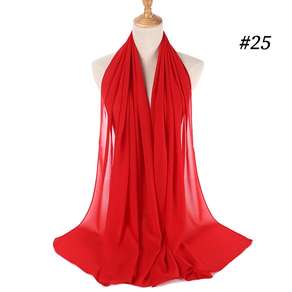 Solid Color Bubble Chiffon Muslim Hijab Wrap Shawl Scarf 70*175CM