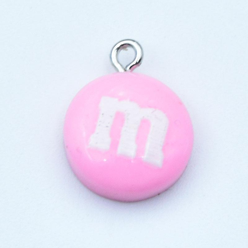 Colorful Candy Toy Ornaments: Resin M&M Chocolate Bean Earrings, Keychains, and DIY Jewelry Pendants.