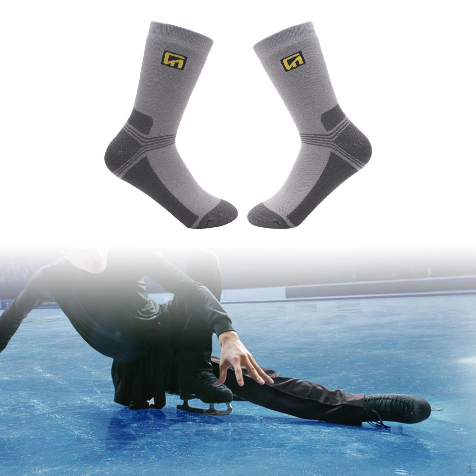 

Носки для катания на коньках из хлопка, эластичные, для детей, коньки, лыжи, фигурка серый