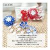 JZOON 4-Piece Silk Hair Accessory Set - Traditional Japanese Tsumami Zaiku Flower Ornaments with Bells - Red, Blue, Yellow (K5203) - Handmade Silk