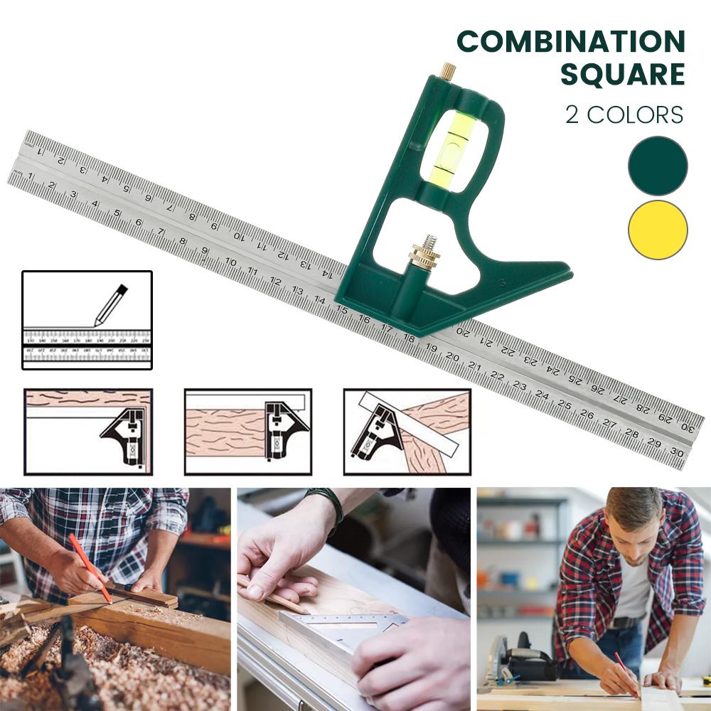 300mm Adjustable Combination Square Angle Ruler Diy Precise Woodworking Ruler Carpenter Tools Stainless Steel Measuring Tools