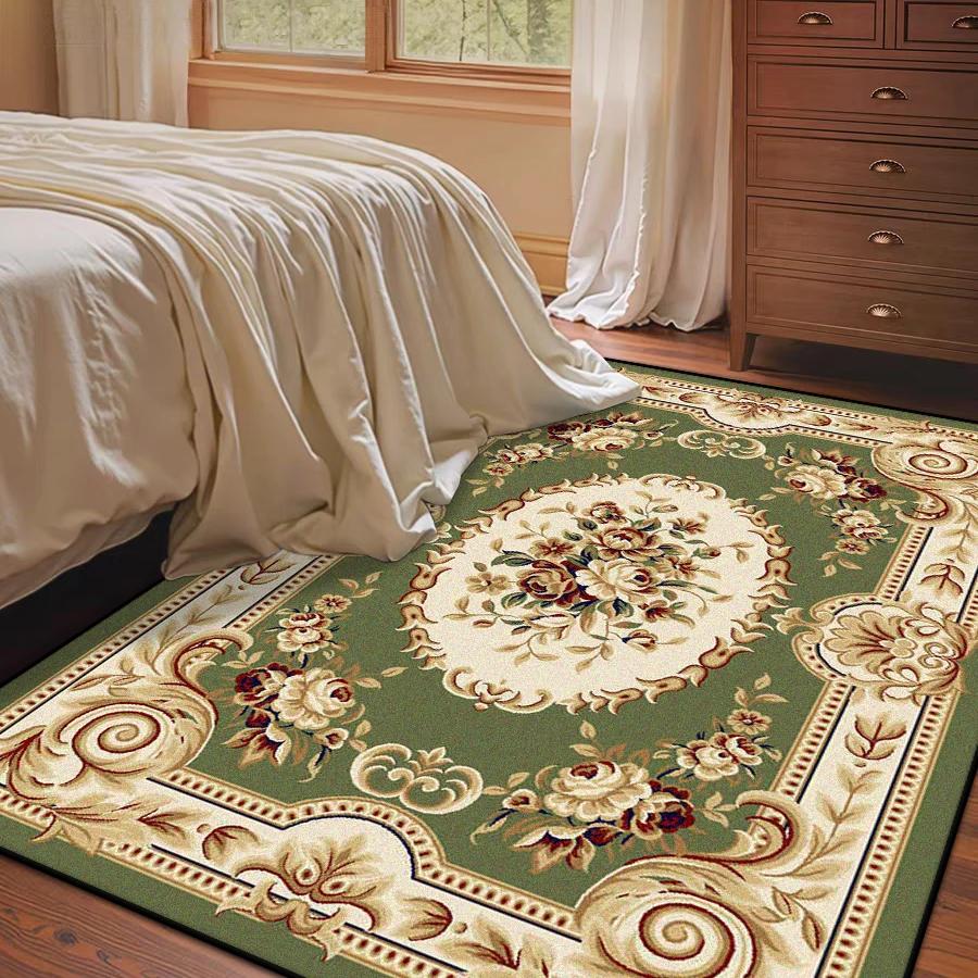 

European Style Green Area Rug for Living Room under Sofa Bedroom Bedside 80x120cm