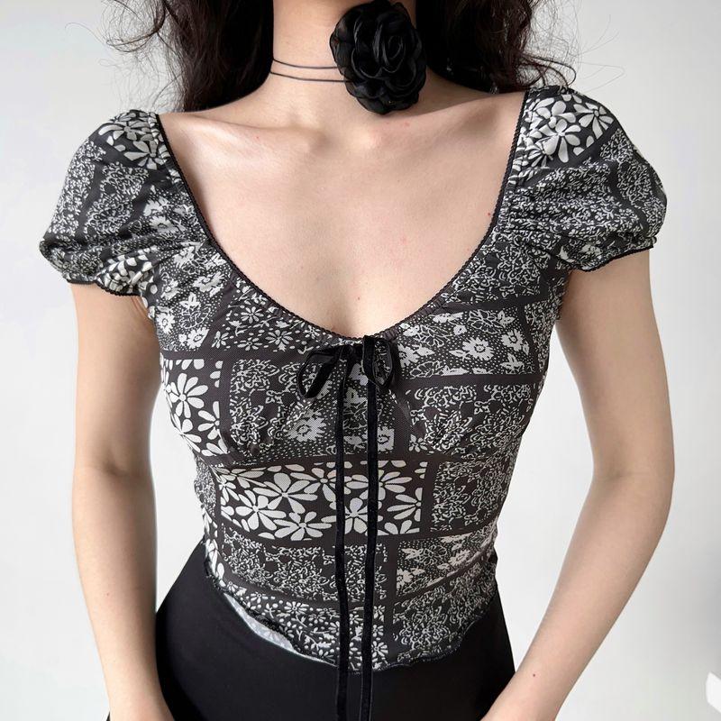 

Go Girl Go Retro Топ с глубоким V-образным вырезом, футболка с короткими рукавами