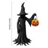 Witch Statue for Halloween Enchanting Witch Figurine with Pumpkin Resin Tabletop Ornament for Haunted House Decor