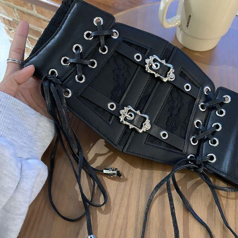 

ins style women s waist seal strap wide belt strap body sculpting fashion exterior wear accessories shirt skirt decorative belt чорний
