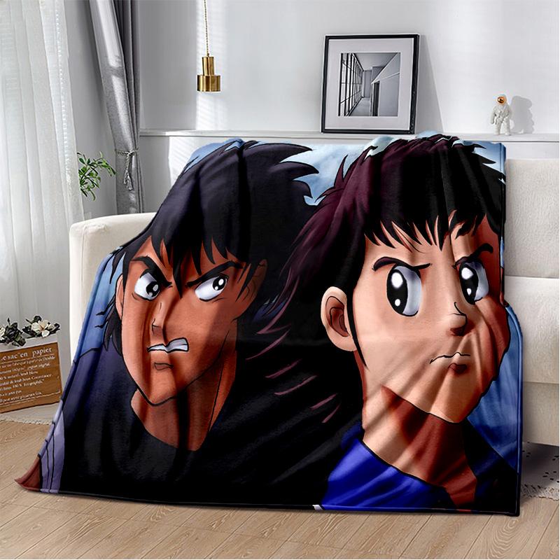 Anime Captain Tsubasa Fußball-Cartoon-Decke, weiche Überwurfdecke für Zuhause, Schlafzimmer, Bett, Sofa, Picknick, Reisen, Büro, Decke, Kind
