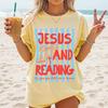 Christian Reader Shirt Comfort Colors Tee Jesus and Reading Shirt Bookworm Faith Gift Book Lover Christian Tshirt