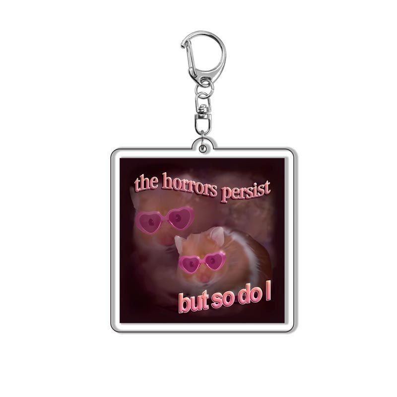 HOT !!! Hamster Acrylic Keychain Cute Sad Lovely Mobile Phone Backpack Pendant