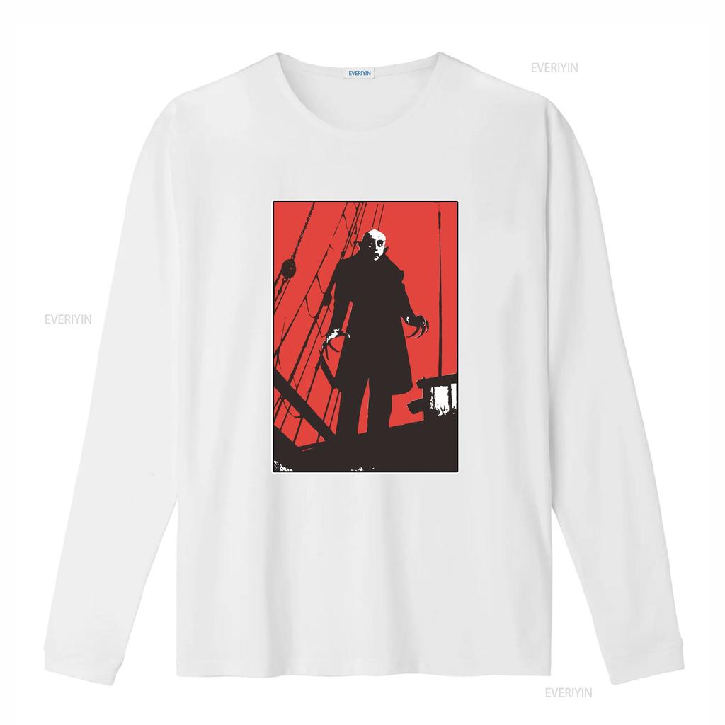 Nosferatu Red Classic Horror Film T Shirt Dracula Vintage Gothic Movie Poster Jersey Vintage Washed Fashion Versatile Casual