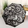 1pc Lion Swirls Automatic Open/close Folding Compact Umbrella, 8-Rib Sturdy Canopy, Lightweight Portable, Everyday Use, Gift, Outdoor Umbrella, Travel