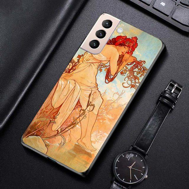 Etui na Samsung Galaxy S21 S20 S10 S9 S8 Plus Ultra 5g S10lite S10e S7edge S20 S21 Fe Etui Plakat Artystyczny Alphonse Mucha Slim