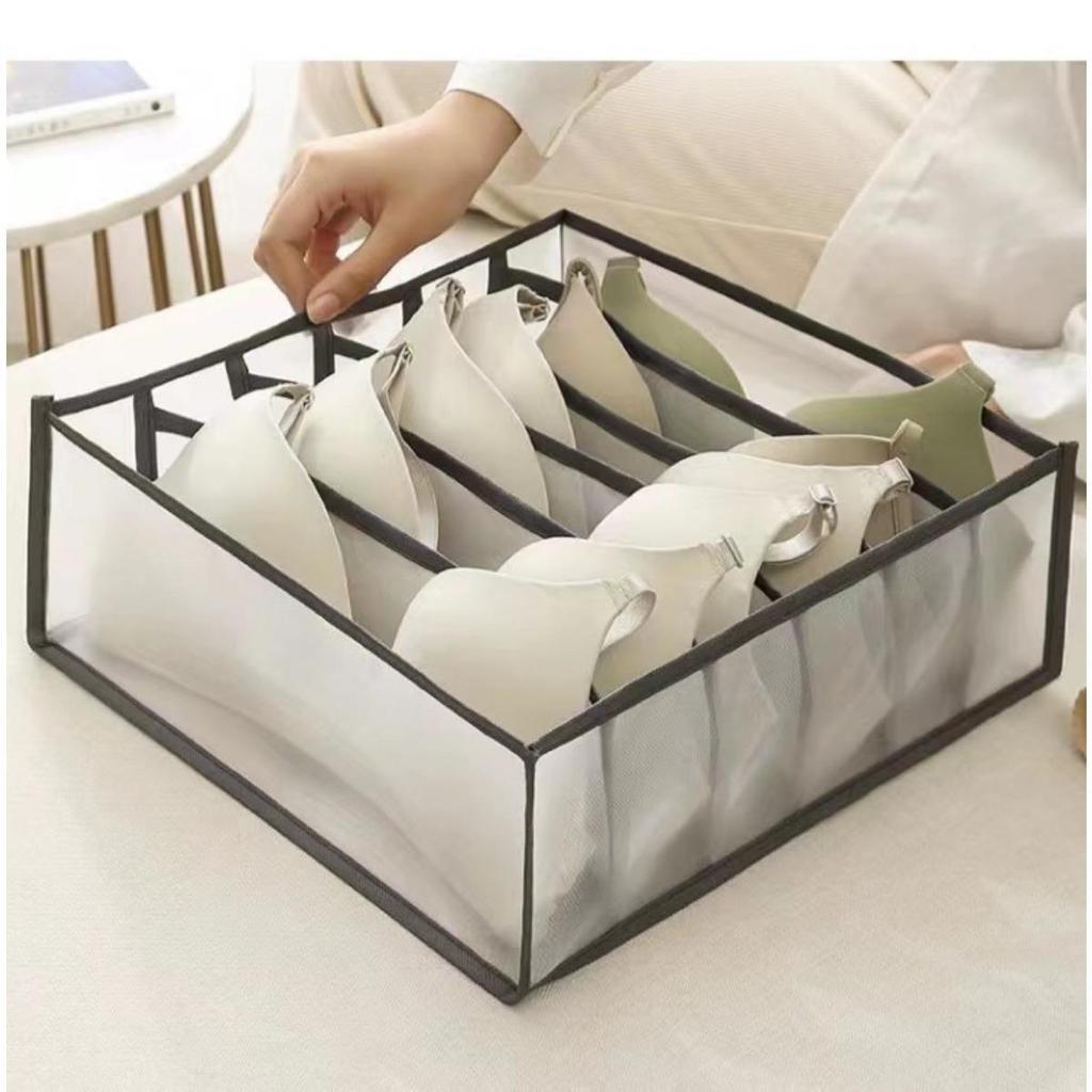 Ensemble de Rangement, Boîte de Rangement en Maille à Compartiments pour Sous-Vêtements, Organisateur de Tiroir de Garde-Robe, Sac de Tri, Chaussettes, Rangement Multi-Grilles pour Sous-Vêtements