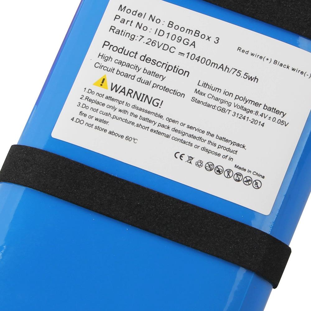 NEW Replacement Battery ID109GA SUN-INTE-213 For JBL Boombox 2 JBL Boombox 3 Bluetooth Outdoor Speaker Rechargable Battery 10400mAh