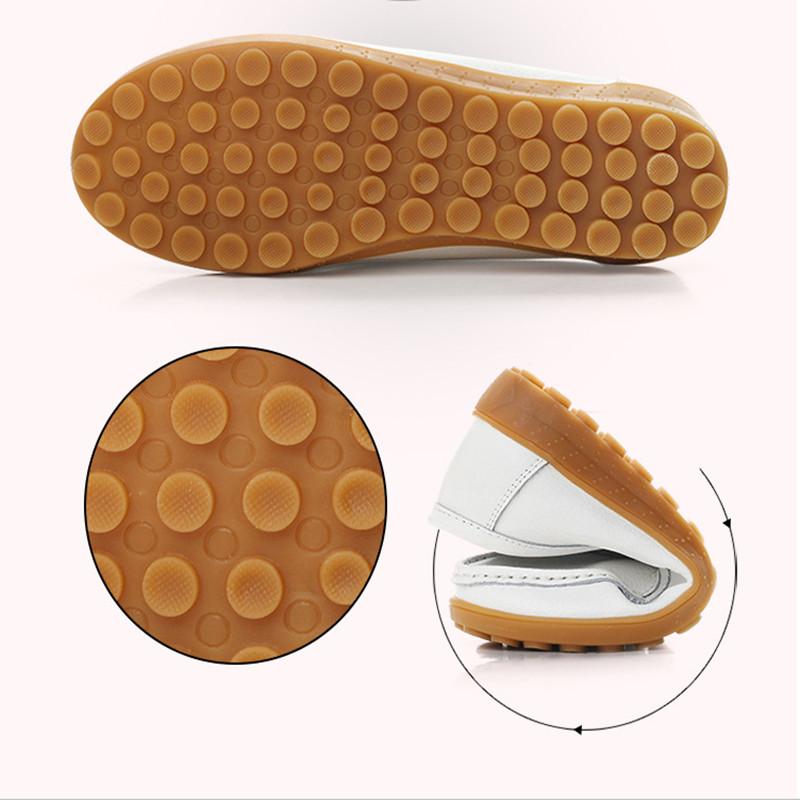 Plokšti Batai Moteriški Lengvi Minkšti Patogūs Moteriški Loaferiai Temperamento Kvėpavimo Vienspalviai Natūralios Odos Laisvalaikio Batai Moterims