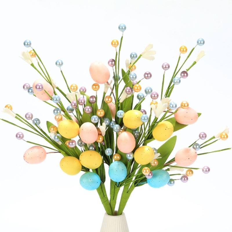 Simulated Foam Berries Easter Eggs Artificial Berries Fruit Branch for Holiday Party Decoration Vase Flower Arrangements