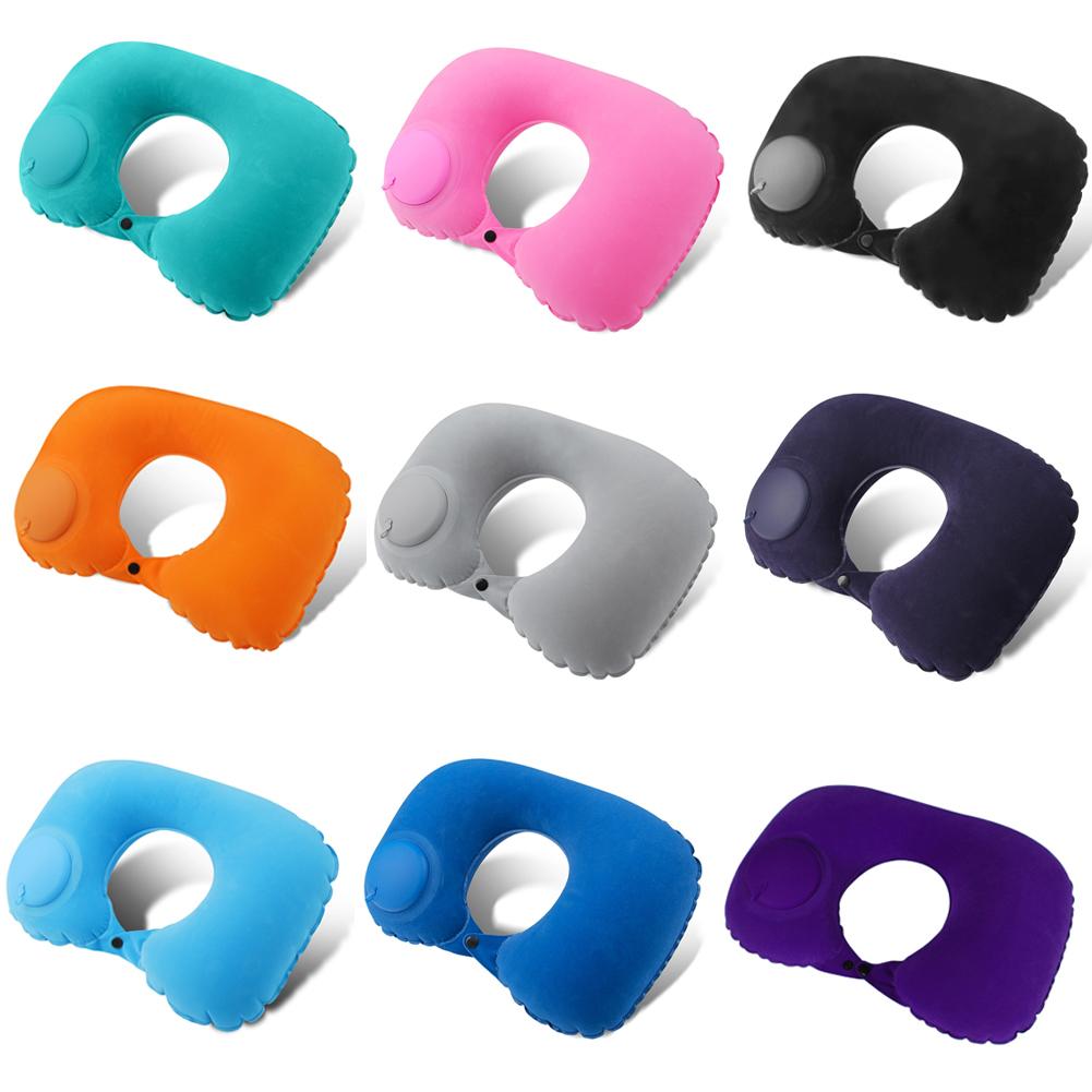 Travel Pillows Airplanes Press Type Inflatable Super Light Portable Neck Pillow U-Shape Inflatable Cervical Vertebr Pillow