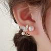 Korean Fashion Crystal Flower Earrings For Women Jewelry Trending New Luxury Women's Zircon Petal Earrings Accessories Gift