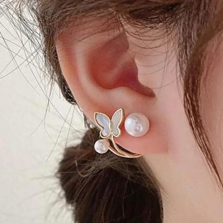 Korean Fashion Crystal Flower Earrings For Women Jewelry Trending New Luxury Women's Zircon Petal Earrings Accessories Gift