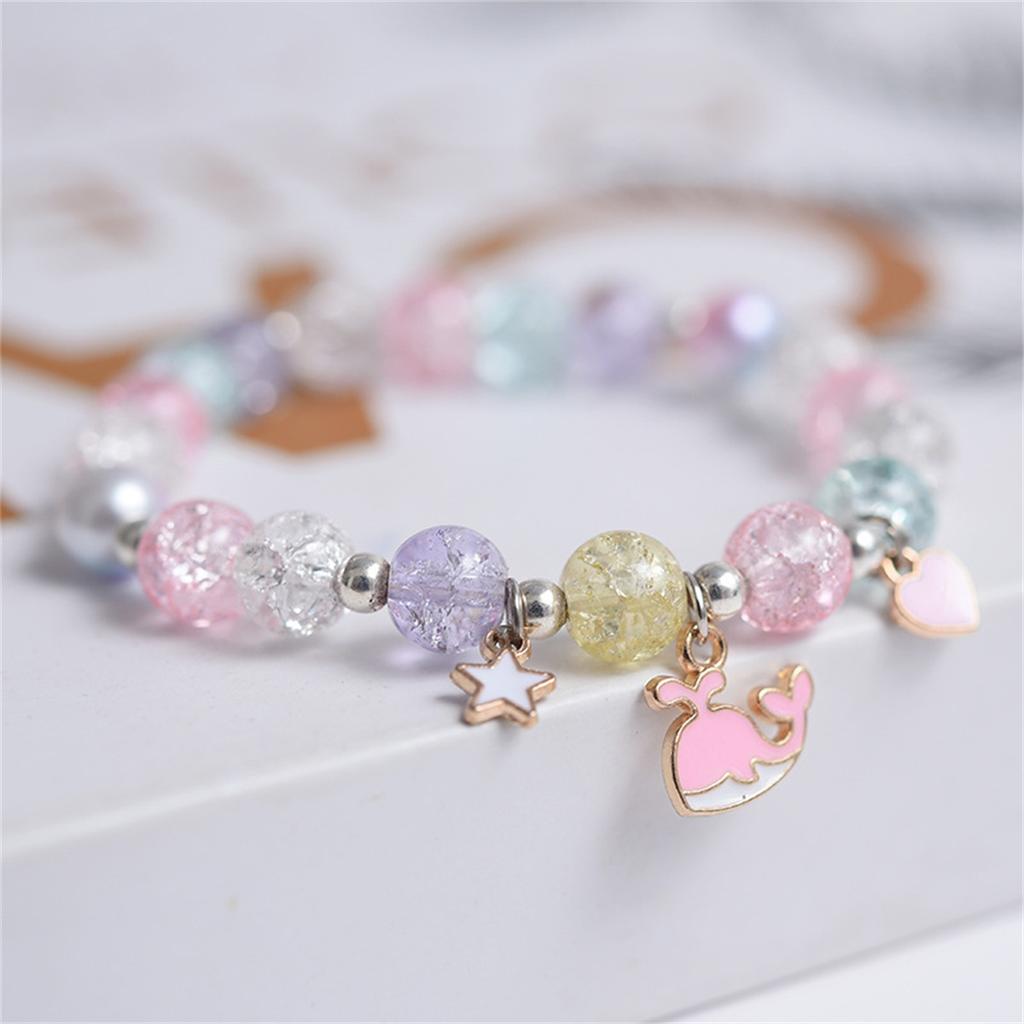 Girls First Day of School Bracelet Cute Friendship Princess Bracelet for Kids Cartoon Rabbit Unicorn Charms Jewelry Accessories