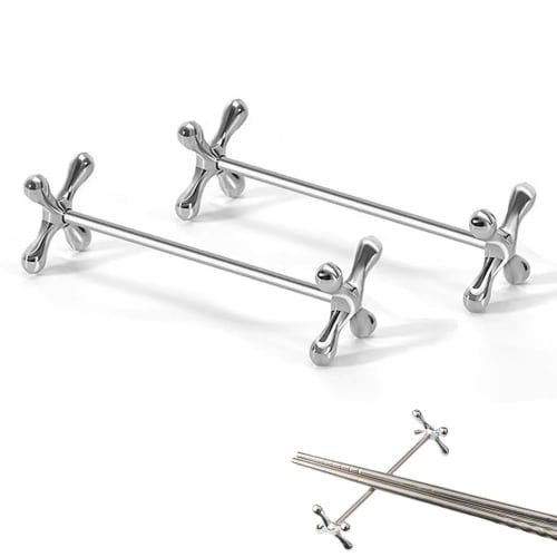 

Set of 2 Cutlery Rests: Knife Rest, Spoon Rest, Fork Rest, Knife Rest, Chopstick Rest, Simple Kitchen Tableware, Silver