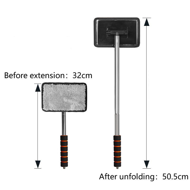 Car Windshield Glass Wiper Cleaner Telescopic 1 Set With Solid Metal Pole Auto Defogging Tool for Car Exterior Window Stain Removal