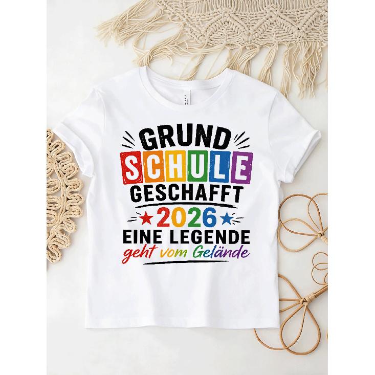 Primary School Finished Graduate Primary School Graduation 2026(2) Overseas Printing Y2K Oversized Unisex T-Shirt For Men Women Retro 2000S Streetwear