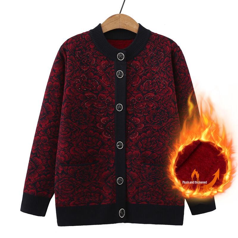 

YUZHAOLIN Women s Embroidered Knit Cardigan 4XL