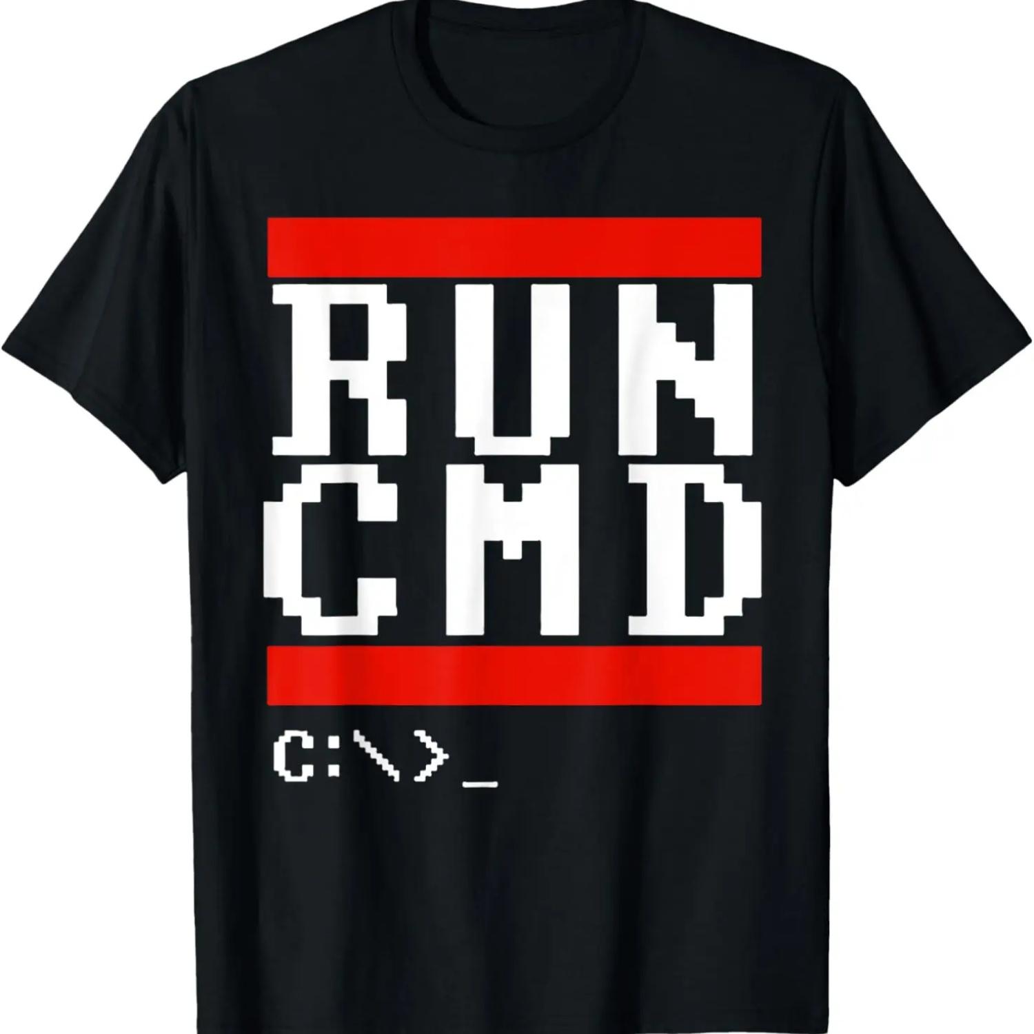 Run CMD Funny Programmer Coding T-Shirt S