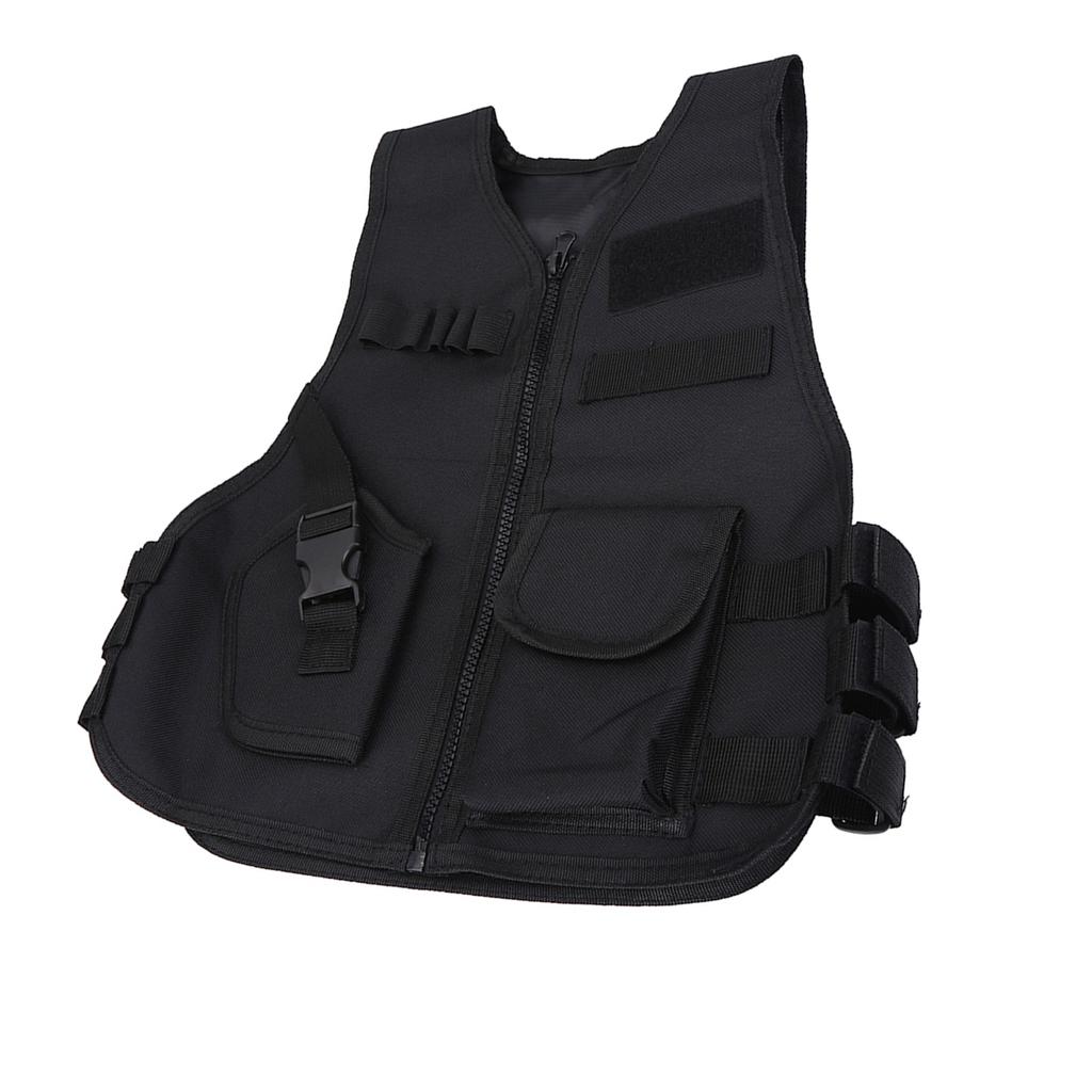 Breathable Children Kids Vest Protective Waistcoat for Outdoor Hunting Combat Games Black L