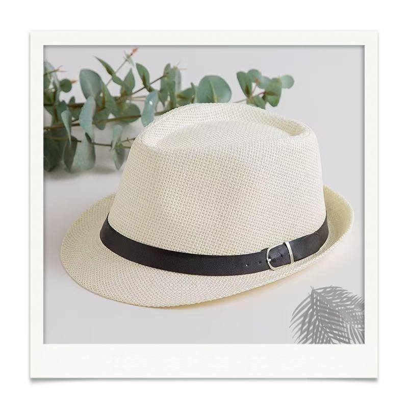 Custom Logo Silk Screen Printed Flax Fedora Hat Unisex Adjustable British Vintage Jazz Cap Beach Travel Sun Hat OEM