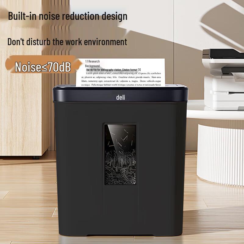 Deli Elektrischer Schreibtisch-Aktenvernichter für Papier & Karten, P-4