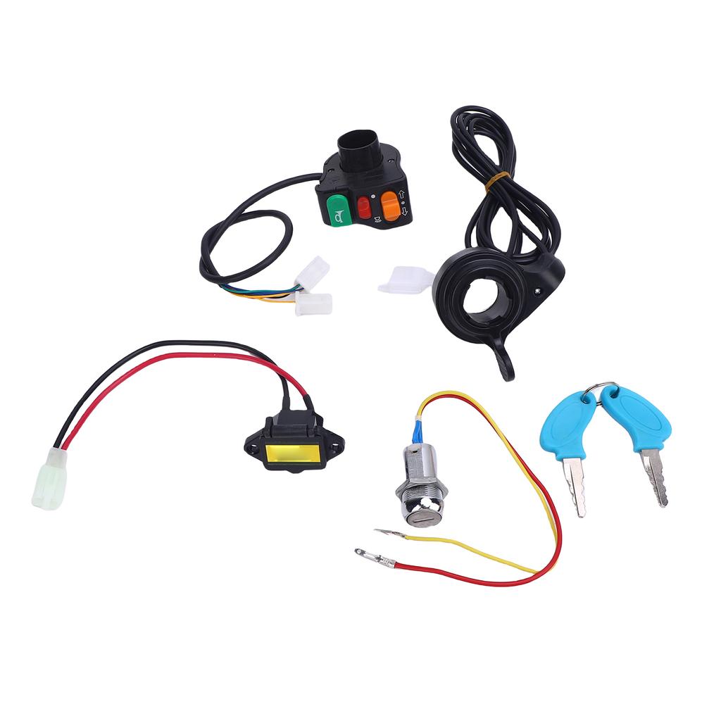 3-in-1 Lenkerschalter mit Zündschloss Daumengas Ladeanschluss Kit für Elektrofahrrad