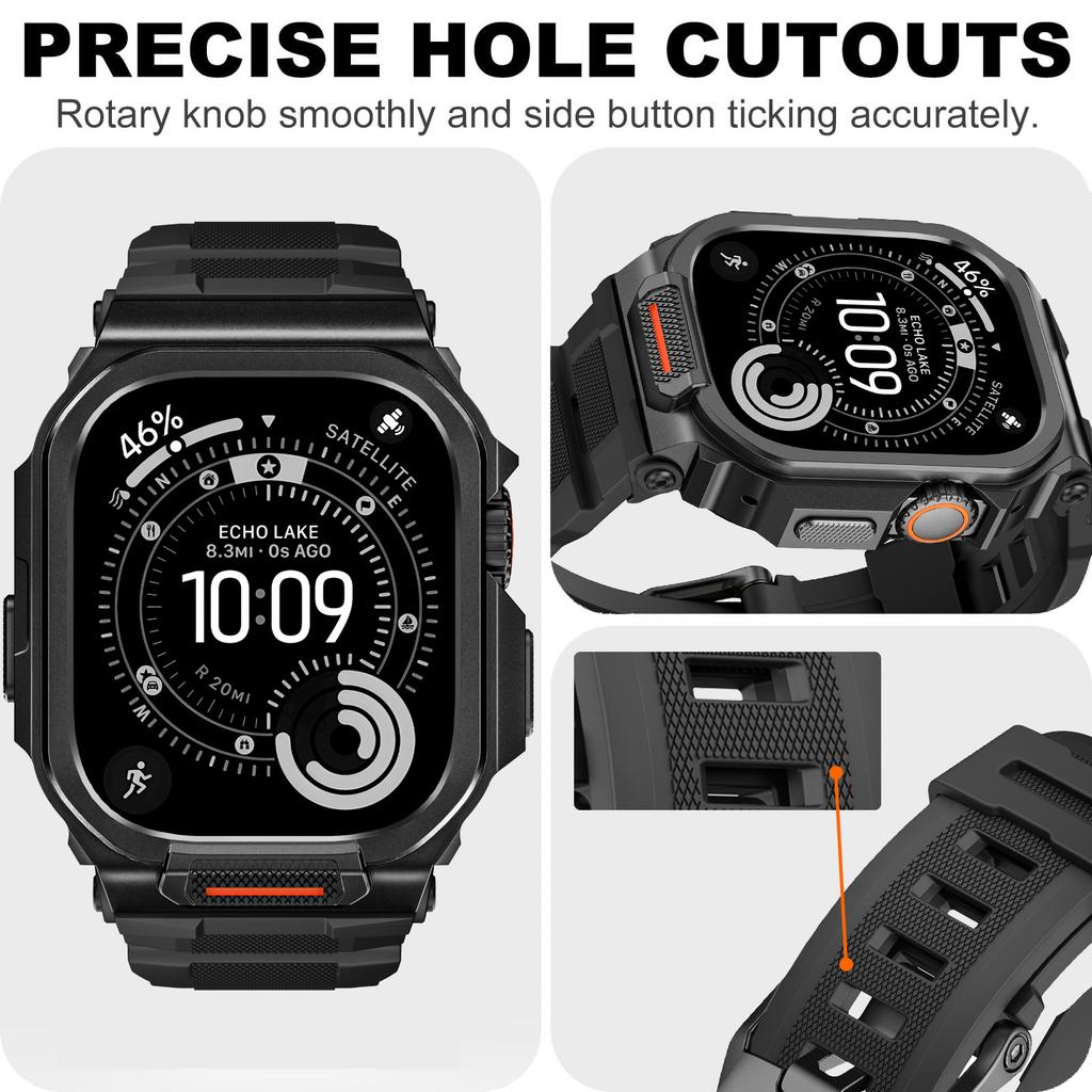 Case+Strap For Apple Watch Ultra 3 2 49mm Band  Accessories Sport Silicone Bracelet+Metal Protective Bumper iWatch Cover 49mm