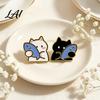 Alloy Badge Pin Holding Fish Cartoon Cat Brooch Enamel Kitten Pin Scarves Decorative Animal Clothing Accessories for Backpacks Hats Jackets Brooch
