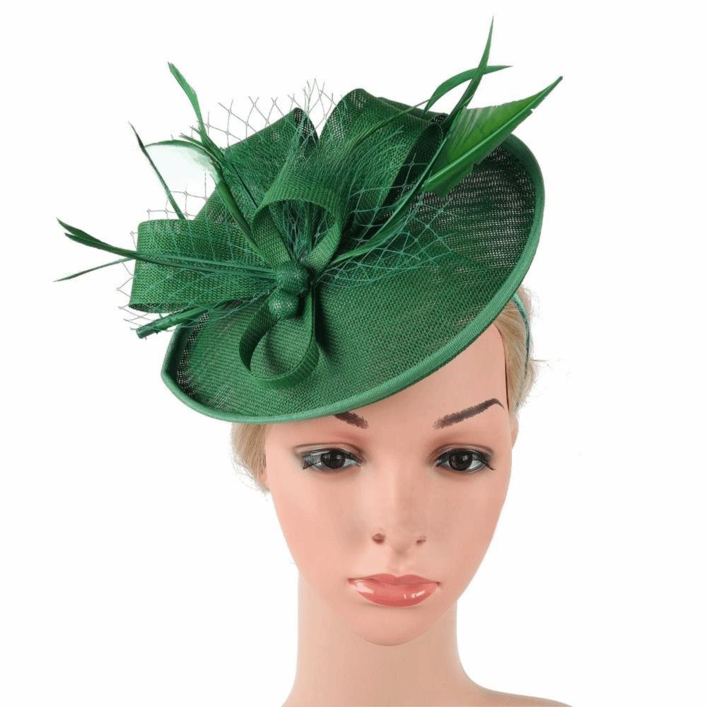 Elegant Tea Party Mesh Hair Band Bowknot Bride Headdress Feathers Fascinator Hat Lady