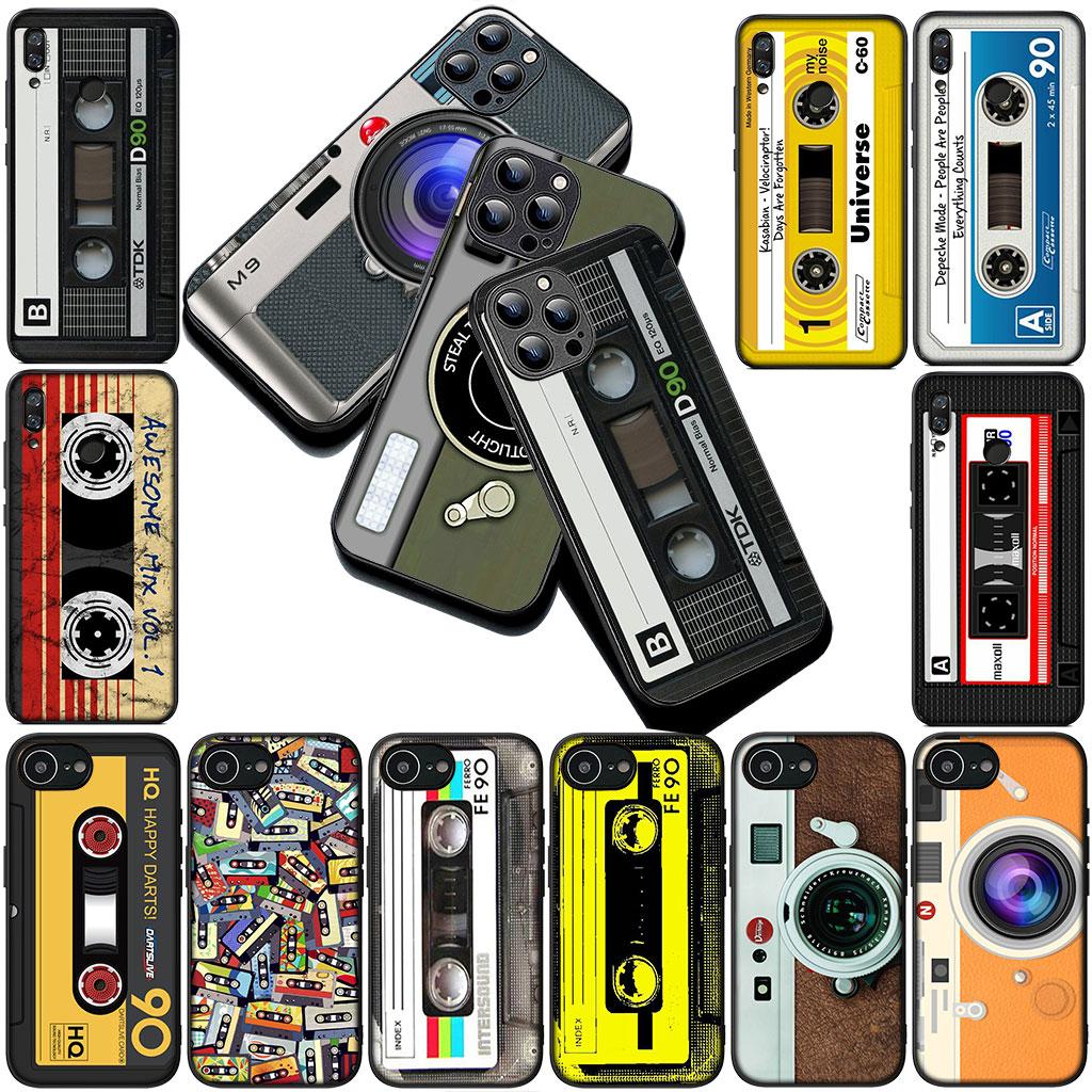 Phone Cover for Samsung Galaxy S22 S21 S20 FE Ultra Plus A07 A17 A15 A16 A25 A57 A37 Case Retro Camera Vintage Cassette Tape