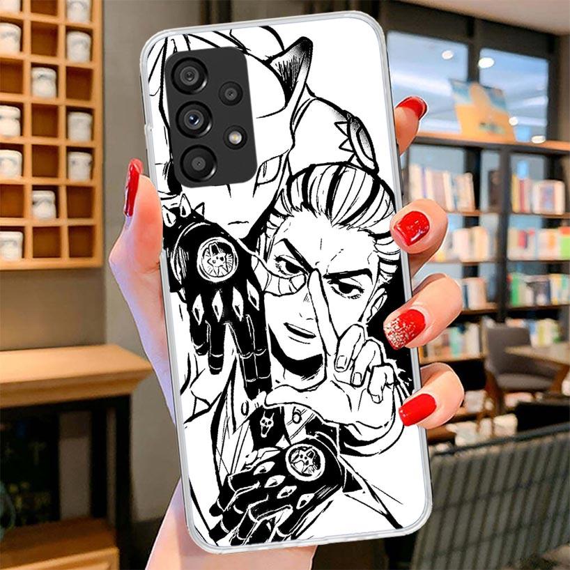 

JoJo Kira Yoshikage Killer Queen Phone Case For Samsung Galaxy A12 A22 A32 A52 A72 A02S Phone Case Note 20 Ultra 10 S10 Plus A51 Samsung A30S